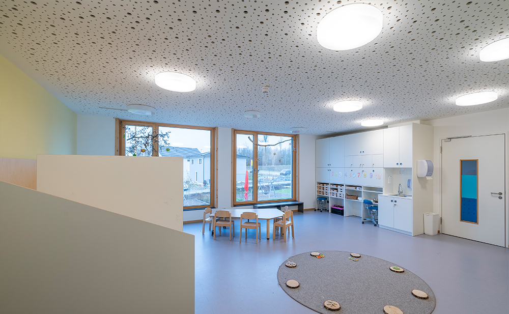 Innenperspektive Spielbereich Neubau Kinderhaus in Odelzhausen